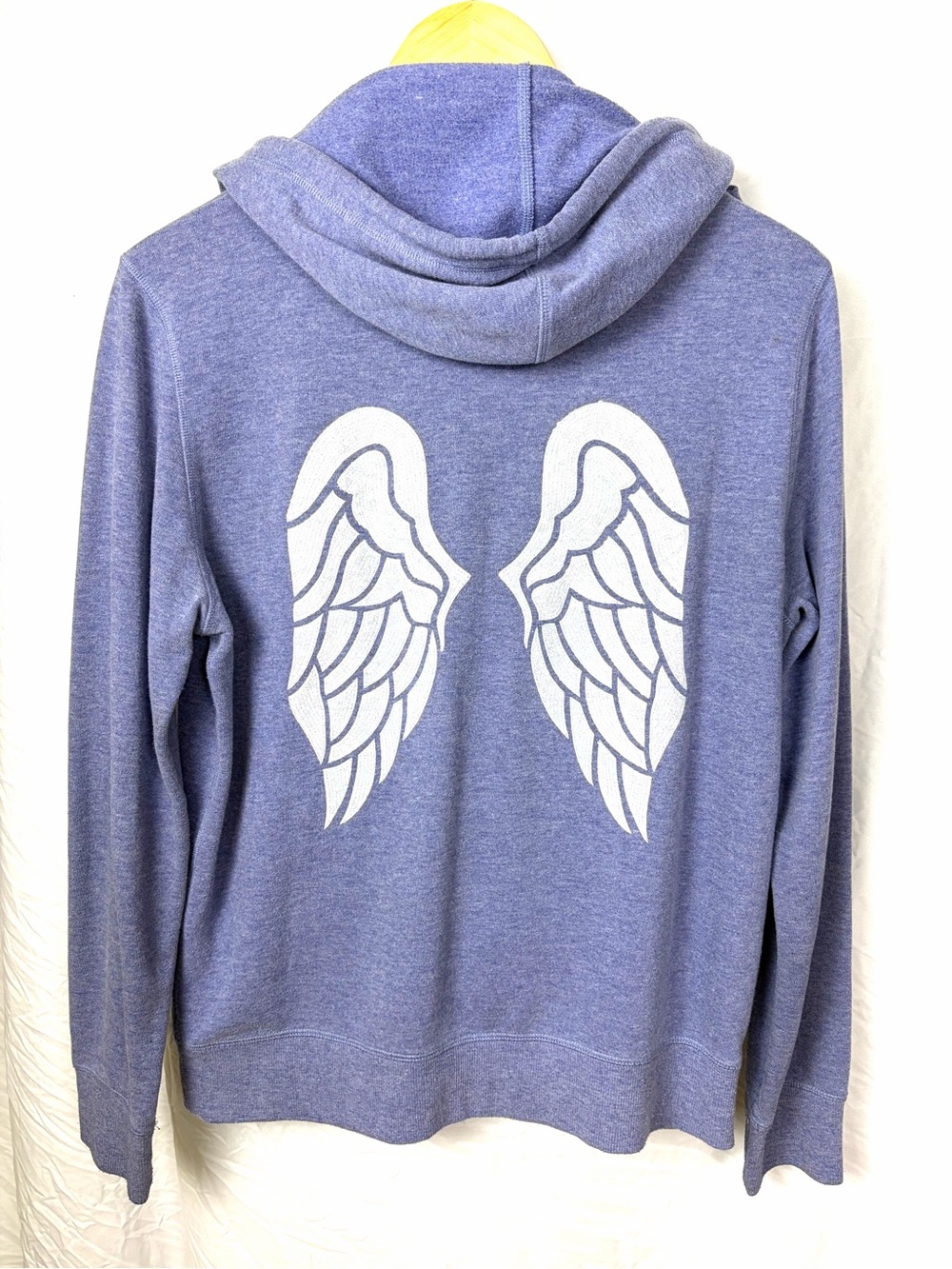 Victoria's Secret Lavender Zip-up Hoodie Sequins Angel Wings Back Purple